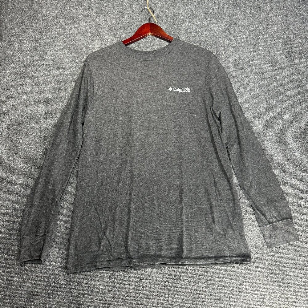 Columbia PHG  Tee Shirt Mens Large Long Sleeve Crew Neck Gray Performance Hunt